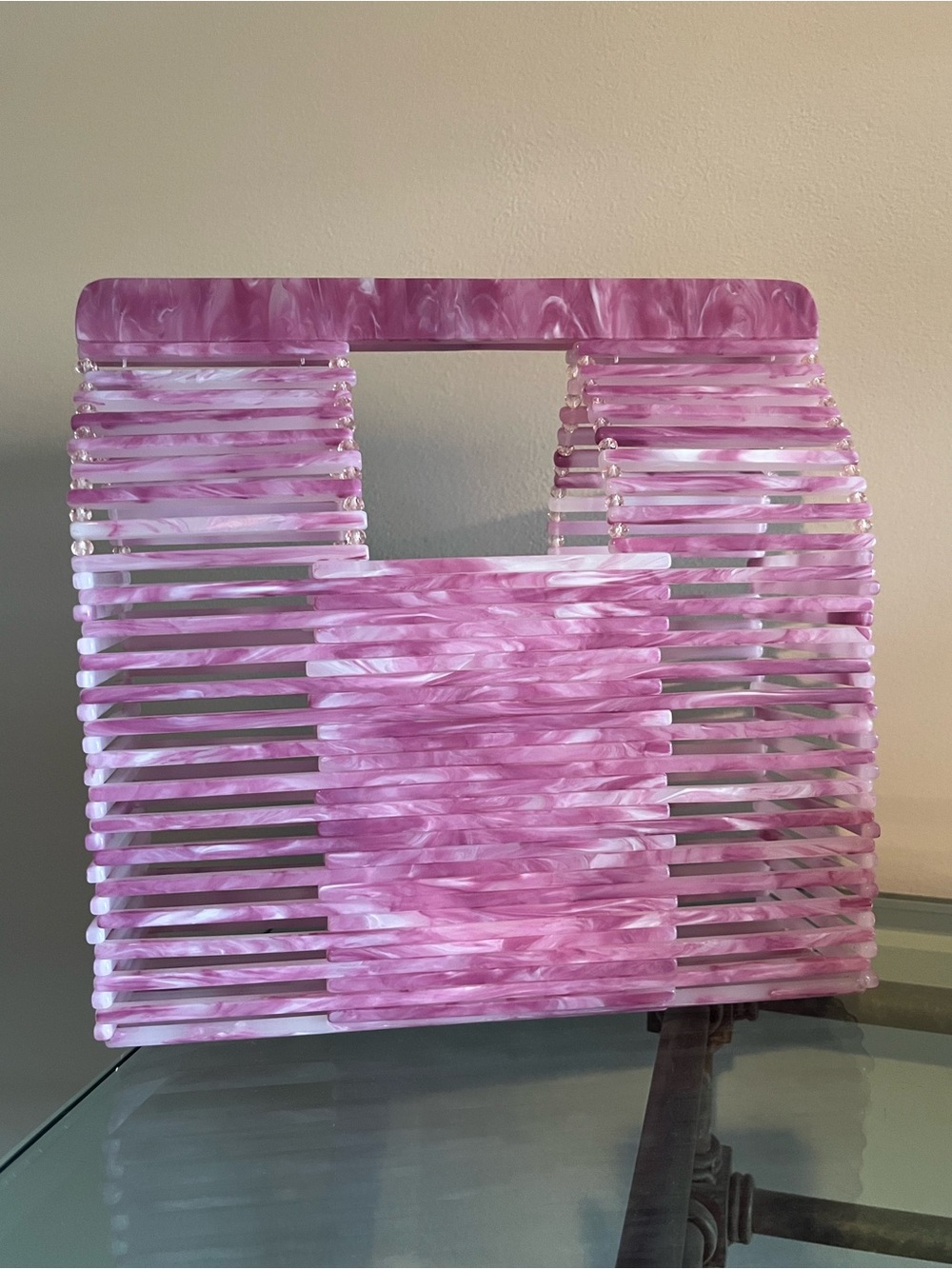 Anthropologie Violet Acrylic Tote / Clutch